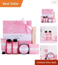 Gifts for Women Bath and Body Gifts Set 6pcs Gift Baskets for Women Rose Bath...