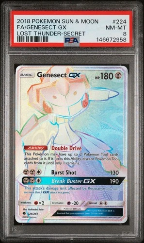 Pokemon Card PSA 8 Genesect GX 224/214 Lost Thunder