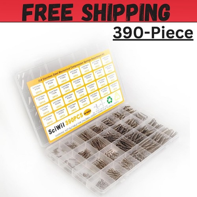#ad 390 Piece Compression Spring Assortment Kit 28 Sizes Small Springs Set Stai... $9.60