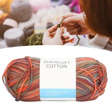 Crochet Yarn Colorful Cotton 8 Strands Smoke Red Soft Comfortable Medium Thick