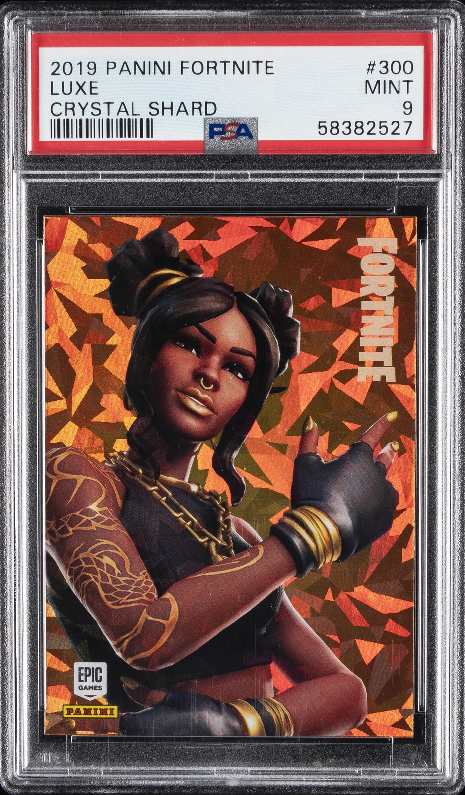2019 PANINI FORTNITE CRYSTAL SHARD #300 LUXE PSA 9