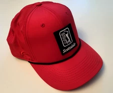 TPC Scottsdale Golf Patched Hat Cap Snapback OSFA Snap Red w/ Black Rope