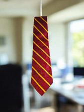 NWT Polo By Ralph Lauren Red / Gold Stripe Tie 100 Silk made in Italy ORG 115