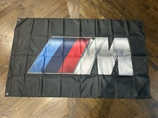 Rare 3D BMW M Logo Black Flag 3x5 Car for Garage Man Cave Wall Banner Graphite