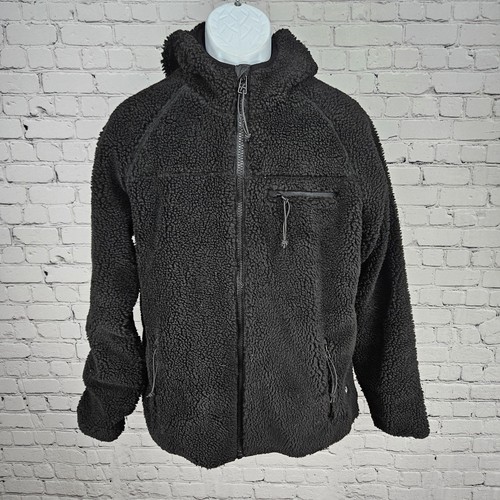 Brandit Black Hooded Fleece Full Zip Jacket Zipped Pockets Medium M