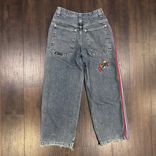 Flamehead USA JNCO Embroidered Jeans Y2K Skater RARE Size 14 (26 waist)