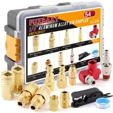 54 PCS 1/4" NPT Quick Connect Air Coupler Set Brass Plated Industrial Fittings