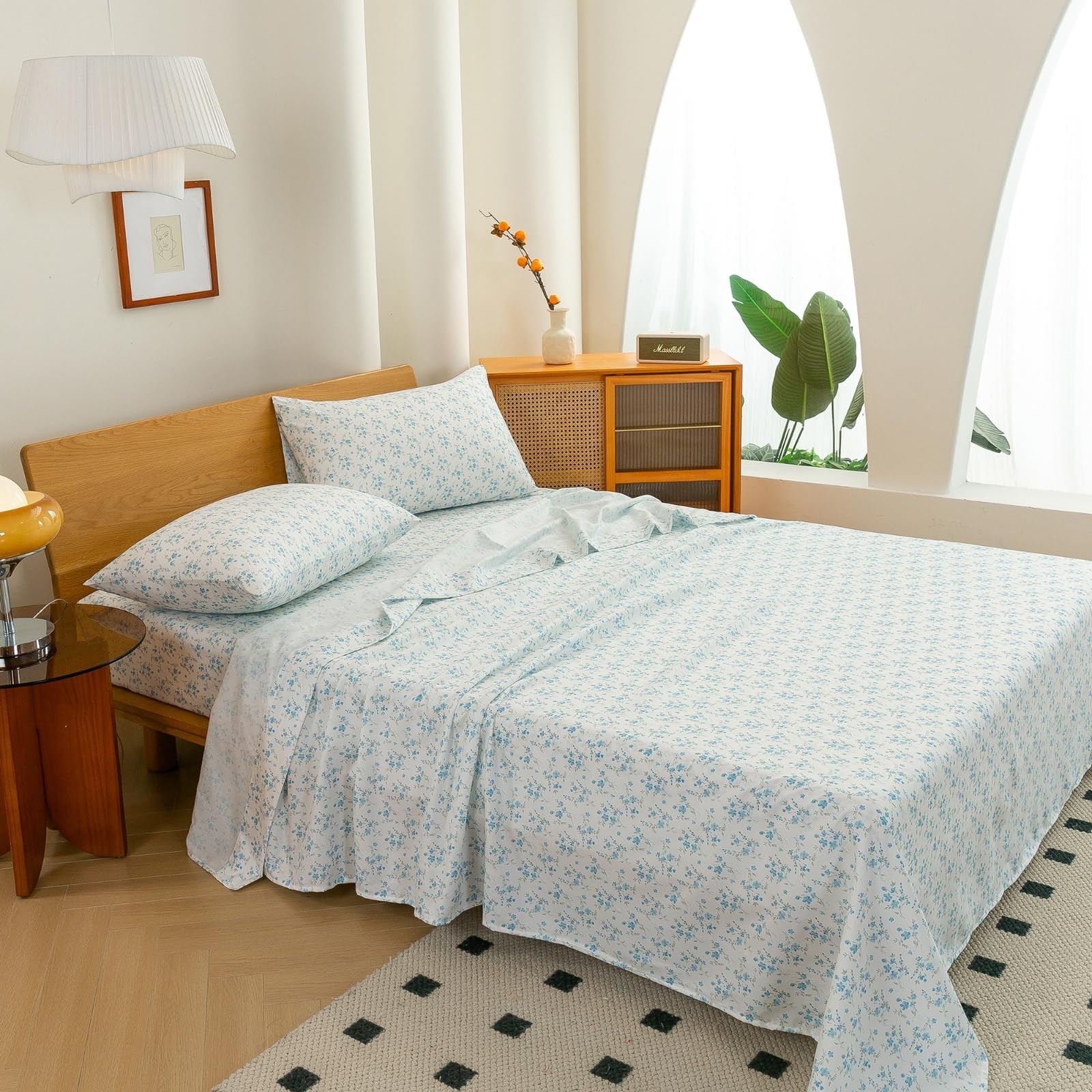 4 Piece Sheets Set Floral - Sleep Better Than Ever with These Ultra-Soft & Co...