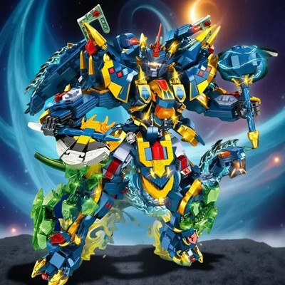 Klemmbausteine Roboter Kämpfer Drache Kollektion 2000+ Teile Shenlong Geschenk