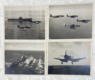 1950s KOREAN WAR US JET FIGHTER PLANES & SHIPS 4 OFFICIAL NAVY 8 X 10 PHOTO'S