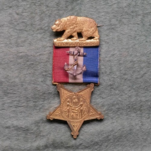 Civil War Union GAR Badge Medal 1886 San Francisco Encampment Naval Marine Pin