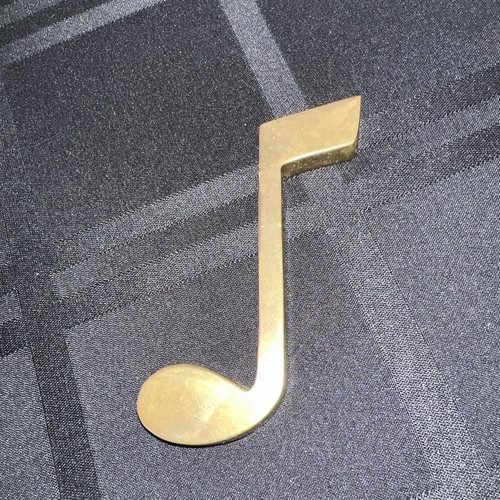 Vtg Brass Musical Note Paperweight Heavy Desk Home Decor Brass - 第 1/4 張圖片