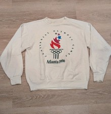 Atlanta Olympic Games 1996 Vintage Sweatshirt Large Very Good Cond White Hanes