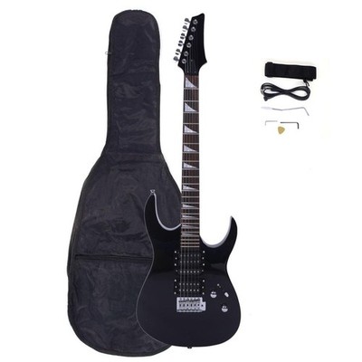 39'' Full Size Black Electric Guitar with Bag,Accessories School Band Beginner