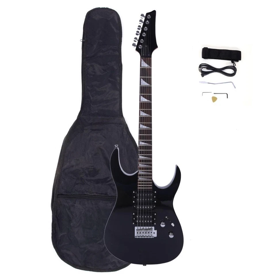 39" Full Size Black Electric Guitar with Bag,Accessories School Band Beginner