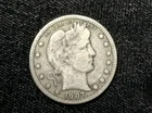 1907-S Barber quarter, F / VF , scarce coin & condition + 90% silver