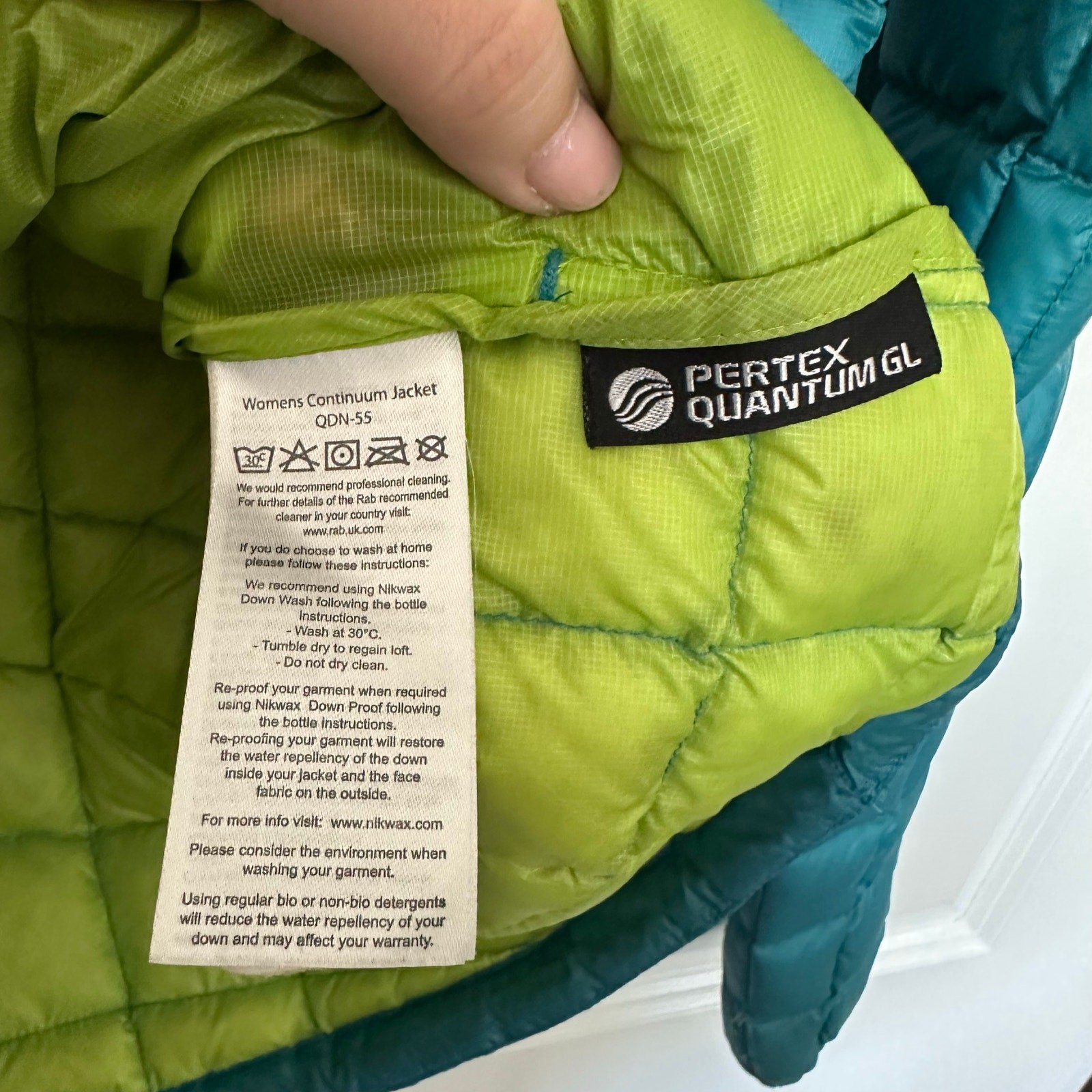 Rab (M) Continuum Jacket Ultralight Down Puffer Blue Green Gorpcore image 6