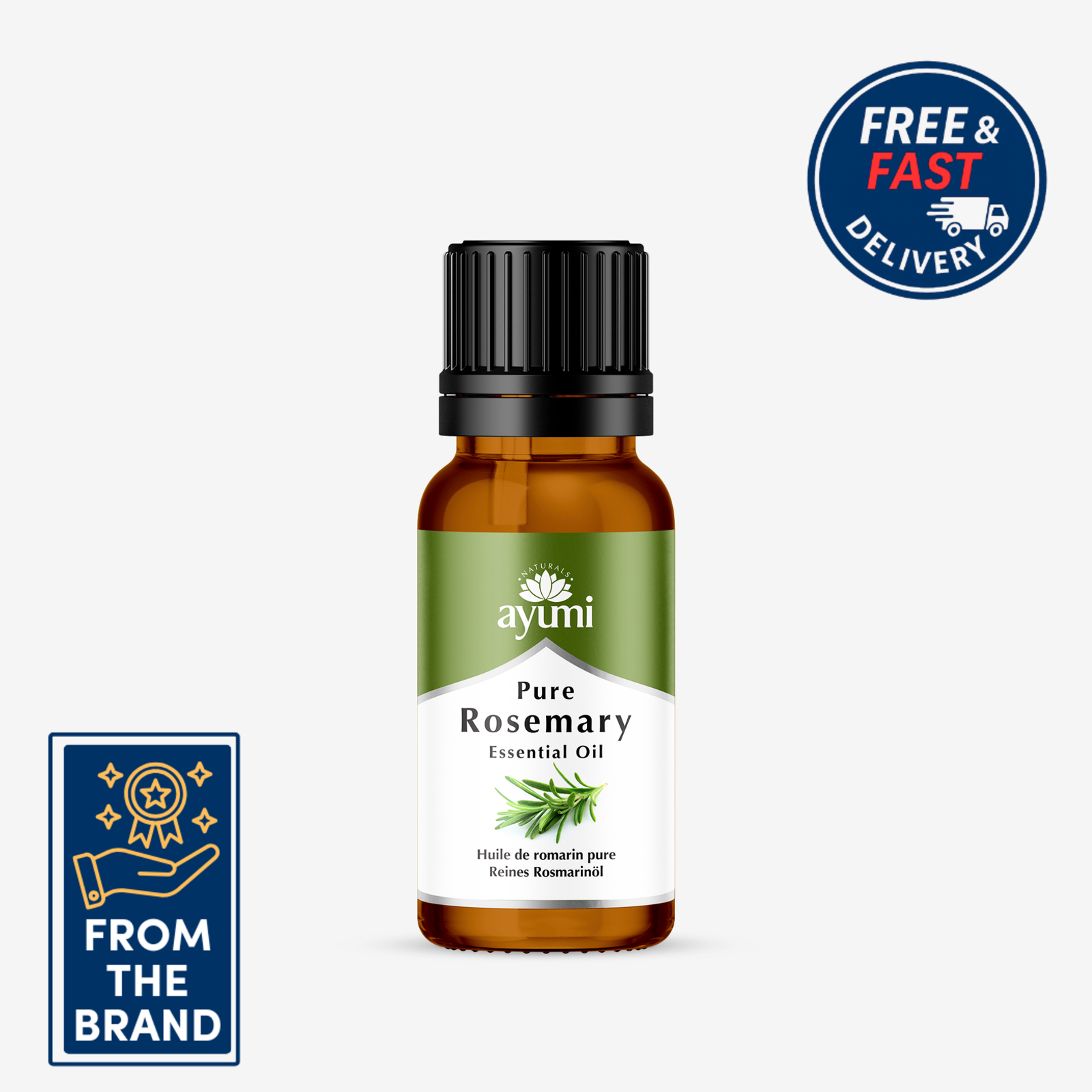 Ayumi Pure Rosemary Essential Oil | Promotes Healthy Hair Growth | 15ml