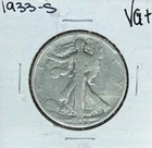 1933-S WALKING LIBERTY SILVER HALF DOLLAR ~ VG +  ~NICE COIN ~90% SILVER