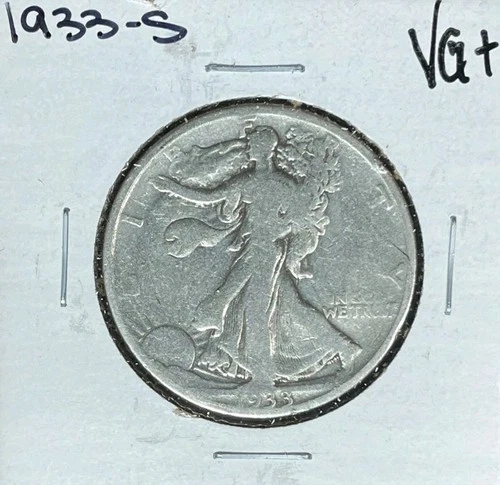 1933-S WALKING LIBERTY SILVER HALF DOLLAR ~ VG +  ~NICE COIN ~90% SILVER