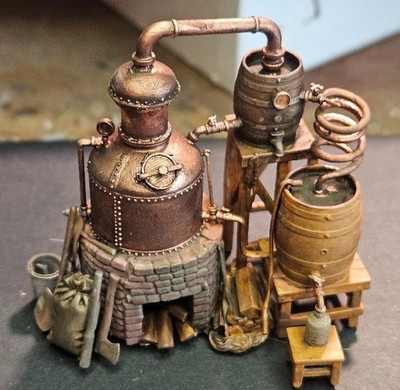 Rusty Rail HO scale Copper Moonshine Still
