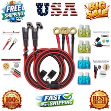 2 Pcs 10AWG 2FT Charger Cable, SAE to O Ring Terminal Quick Disconnect Harnes...
