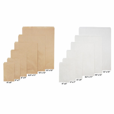 100 or 200 Flat Paper Merchandise Bags Party Favor Gift Candy Bakery Recyclable