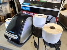 Dymo LabelWriter 450 Label Printer - Black/Silver w/ 5 label rolls included.