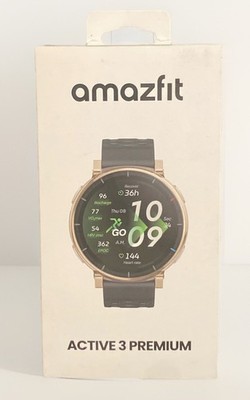 AMAZFIT*Active 3 Premium*GPS Running Smart Watch*1.32'' AMOLED*BLACK/GOLD