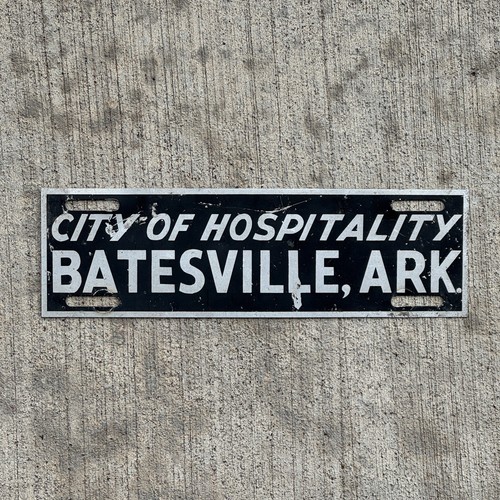 1960 Era Batesville Arkansas License Plate Topper Auto Tag