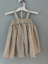 Quincy Mae Smocked Top + Bloomer Set Silver Gingham Size 2-3T