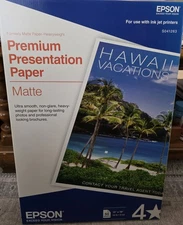 Epson Premium Presentation Paper Matte Finish 13" X 19", S041263, 50 Sheets New