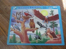 Vintage Puzzle Patch 25 Piece Picture Puzzles Birds of Prey❤️
