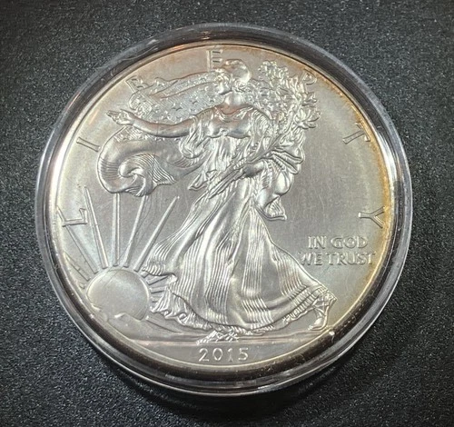 2015 American Silver Eagle 1oz 999 Fine Silver With Peripheral Toning