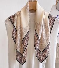 70 Cashmere 30 Silk 26'' Scarf Shawl Neckerchief jungle Print Bandana wrap new