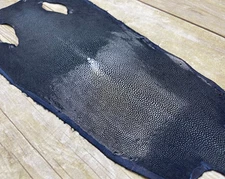 Navy Genuine Polished Sanded Stingray Hide Skin Sting Ray Leather Shagreen 876