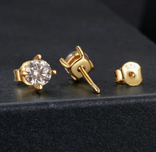 1.0ct Lab-Created Round Shape Diamond Test Pass Stud Earrings VS1/D/Excellent