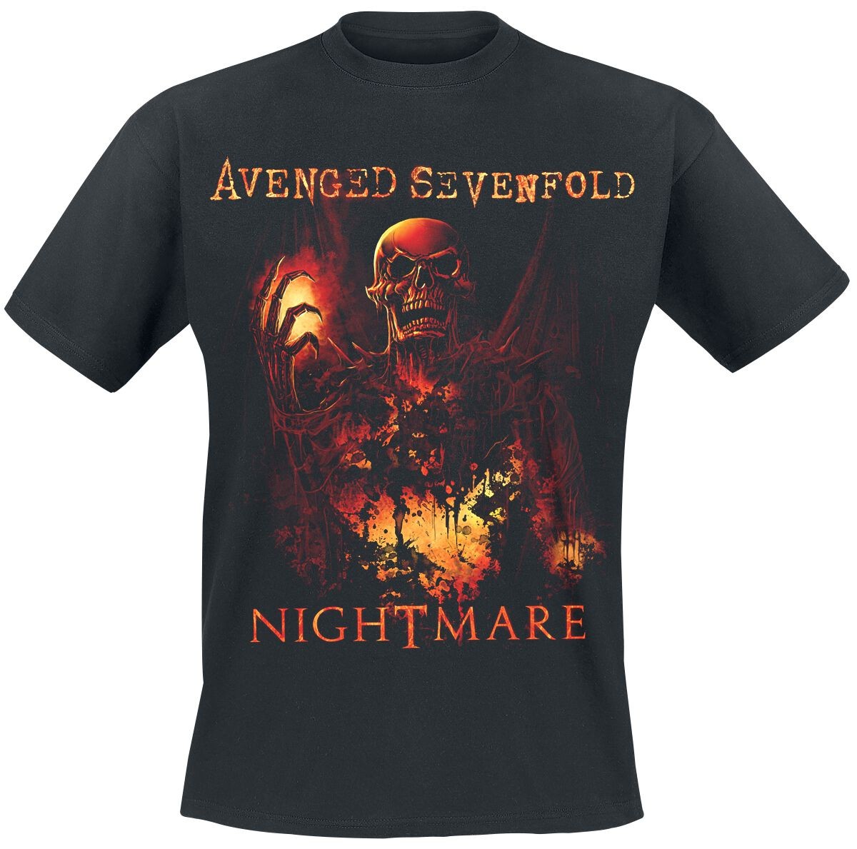 Футболка с надписью Avenged Sevenfold Herren Nightmare schwarz Band-Товар, Группы