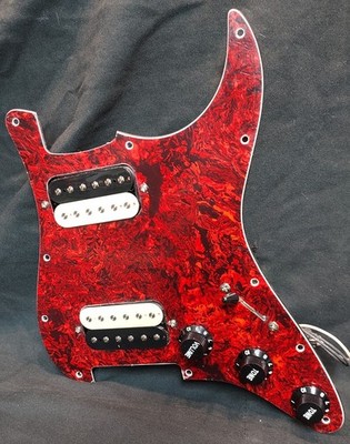 Loaded HH Red &Black Tortoise for Strat Pickguard W/1984's &  Fast Coil Splits