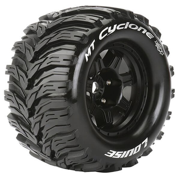 Louise RC MT-Cyclone 1/8 Sport 0 ET (17mm Hex) E-Revo Wheels & Tyres (Pair)