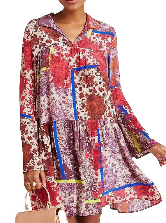 dhruv kapoor short-sleeve embroidered heart denim mini dress Dhruv Kapoor Short-Sleeve Embroidered Heart Denim Mini Dress