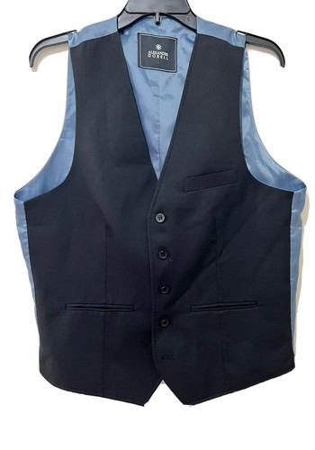 ALEXANDER DOBELL Black Front Blue Back Formal Mens Vest. Size 38R UK. GUC