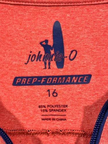 Johnnie-O Prep- Formance Lammie 1/4 Zip Pullover Shirt Boys Size 16 Coral - Picture 5 of 16