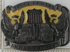 1987 Truck Drivers Move The Nation Great American Buckle Co Belt Buckle #1826