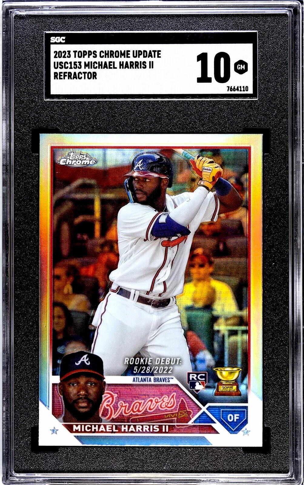 2023 Topps Chrome Update USC153 Michael Harris REFRACTOR SGC 10 GEM MINT RC