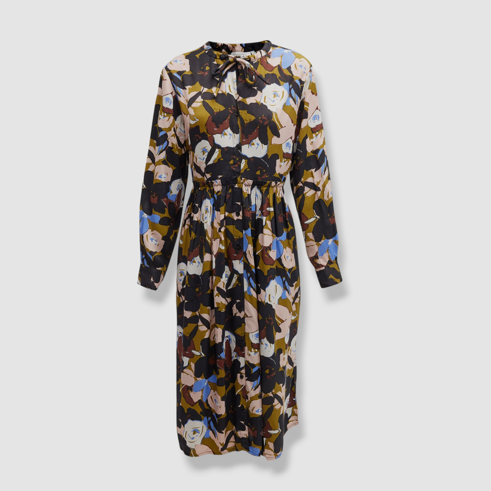 $208 Masai Copenhagen Women's Black Najal Floral Print Maxi Dress Size S