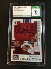 2017-18 NBA Donruss Optic Card Hall Kings Allen Iverson #18 Sixers Grade CSG 8
