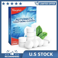 Vacplus Toilet Bowl Cleaner Tablets 12 PACK, Automatic Toilet Bowl Cleaners