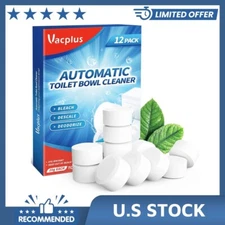 Vacplus Toilet Bowl Cleaner Tablets 12 PACK, Automatic Toilet Bowl Cleaners