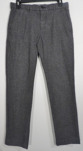 Gap Mens Black Plaid Flat Front Slim 